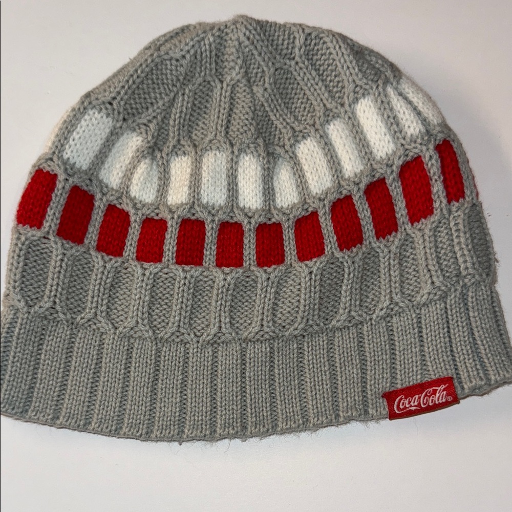 Coca Cola Kids Gray Beanie with Red and White Accents